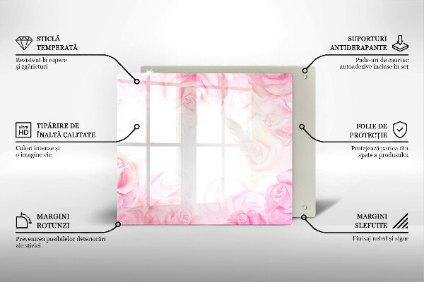 Skleněná krájecí deska Jemné pozadí růže