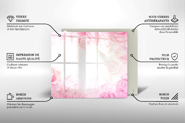 Skleněná krájecí deska Jemné pozadí růže