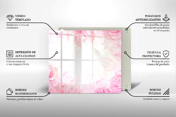 Skleněná krájecí deska Jemné pozadí růže