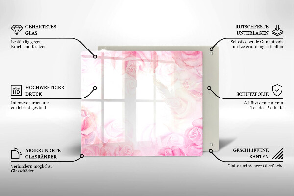 Skleněná krájecí deska Jemné pozadí růže