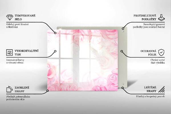 Skleněná krájecí deska Jemné pozadí růže