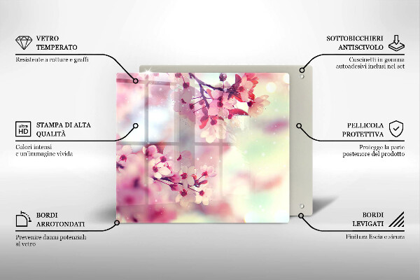 Skleněná krájecí deska Příroda jabloňové květy