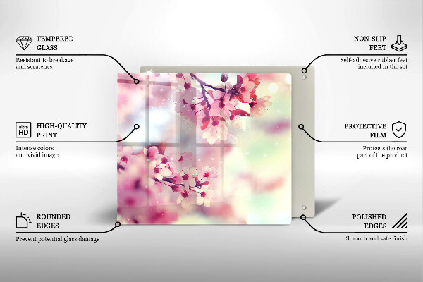 Skleněná krájecí deska Příroda jabloňové květy