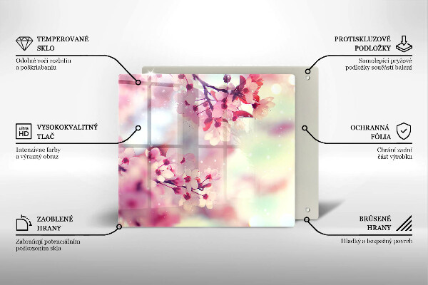 Skleněná krájecí deska Příroda jabloňové květy