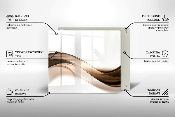 Skleněná krájecí deska Abstraktní hnědé čáry