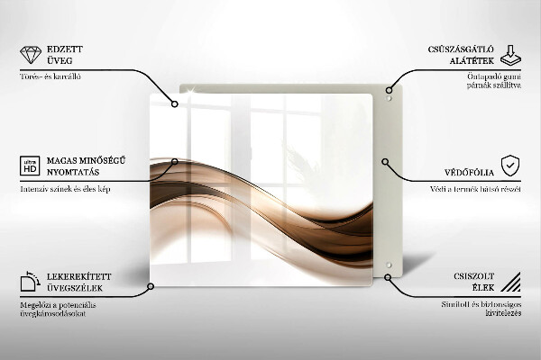 Skleněná krájecí deska Abstraktní hnědé čáry