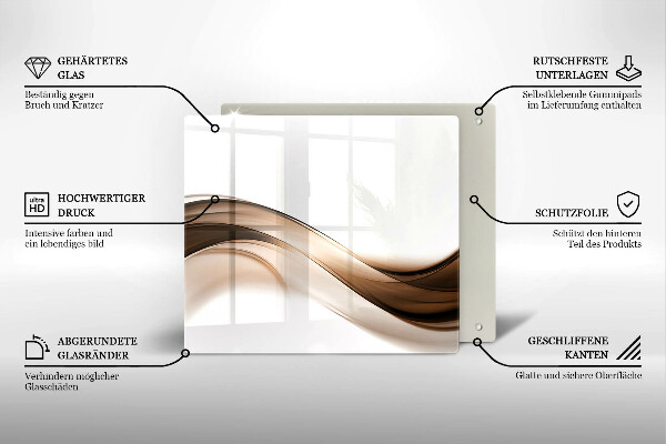 Skleněná krájecí deska Abstraktní hnědé čáry