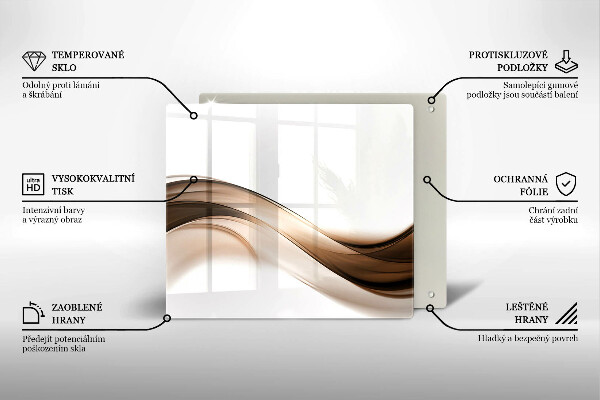 Skleněná krájecí deska Abstraktní hnědé čáry