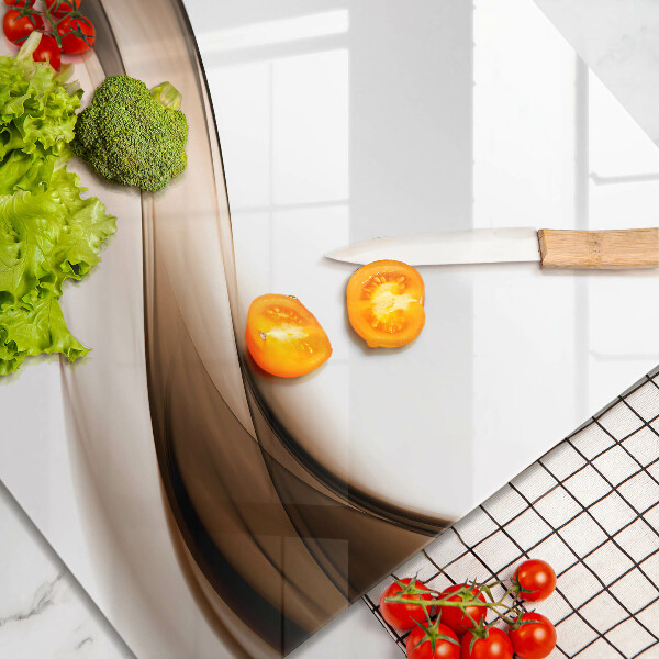 Skleněná krájecí deska Abstraktní hnědé čáry