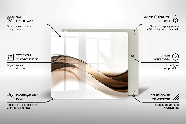 Skleněná krájecí deska Abstraktní hnědé čáry