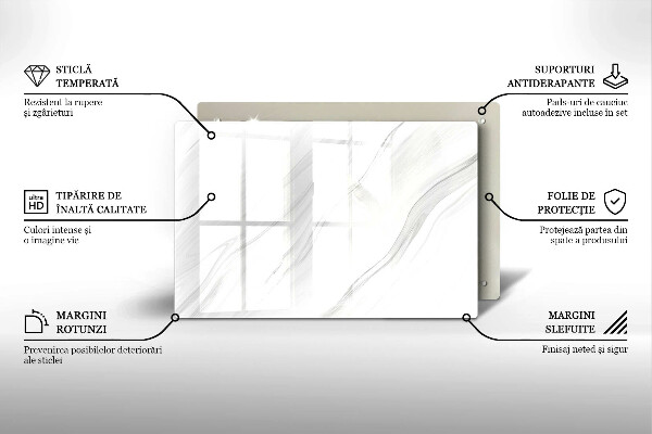 Krájecí prkénko skleněné Jemný mramor