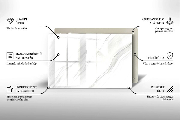 Krájecí prkénko skleněné Jemný mramor