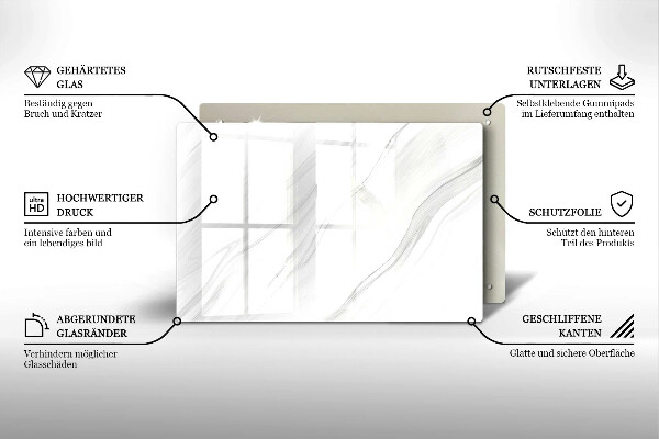 Krájecí prkénko skleněné Jemný mramor