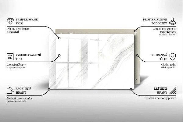 Krájecí prkénko skleněné Jemný mramor