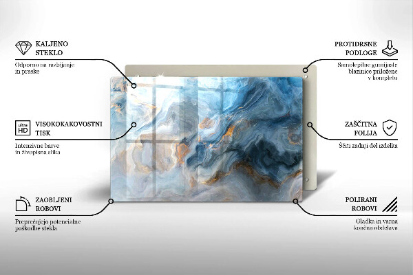 Krájecí prkénko skleněné Textura mramoru