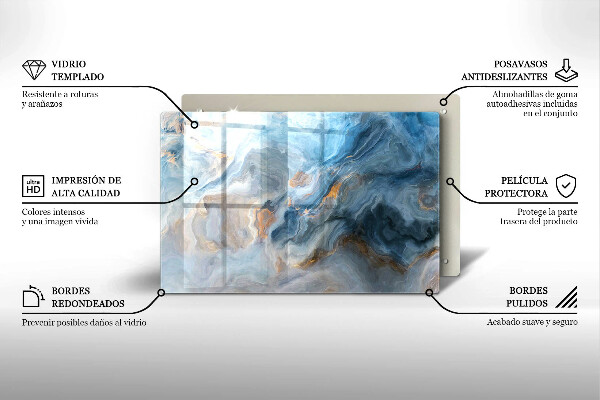 Krájecí prkénko skleněné Textura mramoru