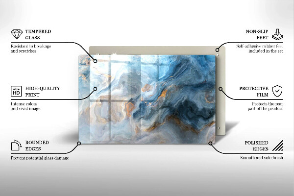 Krájecí prkénko skleněné Textura mramoru