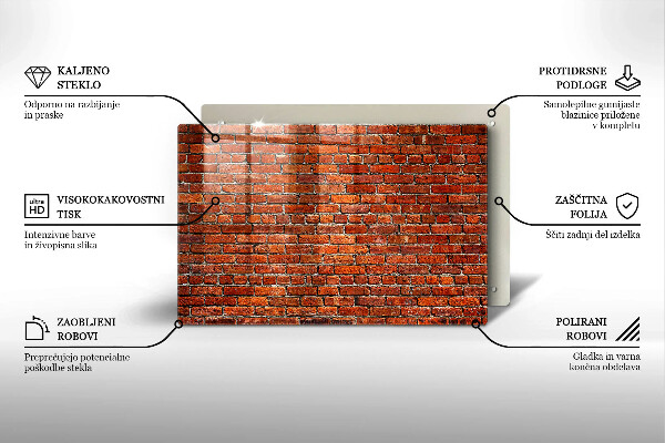 Skleněná deska do kuchyně Zeď z cihlové zdi