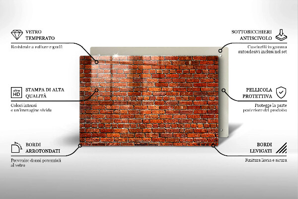 Skleněná deska do kuchyně Zeď z cihlové zdi