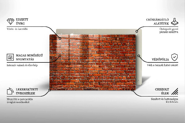 Skleněná deska do kuchyně Zeď z cihlové zdi
