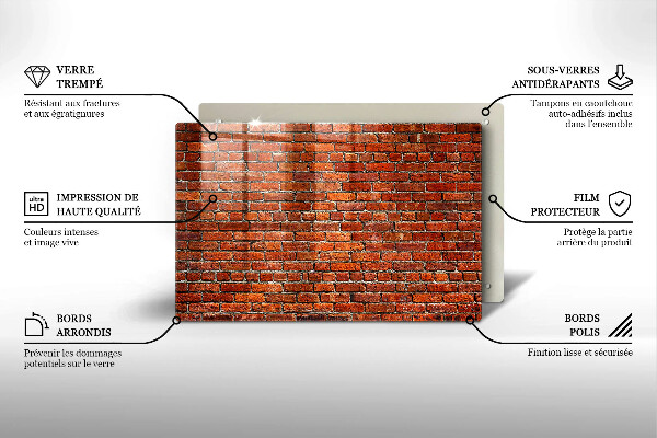 Skleněná deska do kuchyně Zeď z cihlové zdi