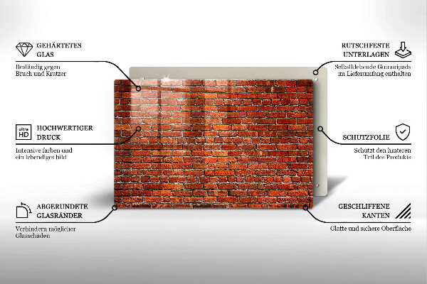 Skleněná deska do kuchyně Zeď z cihlové zdi