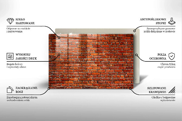 Skleněná deska do kuchyně Zeď z cihlové zdi