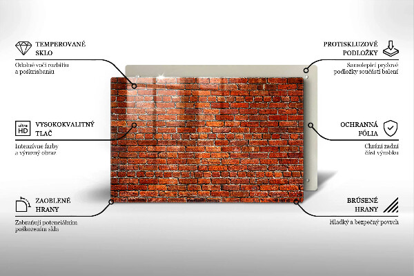 Skleněná deska do kuchyně Zeď z cihlové zdi