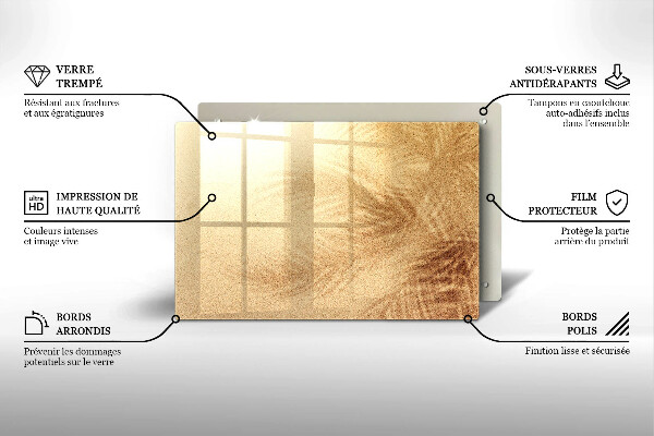 Krájecí prkénko skleněné Pláž písek dovolená