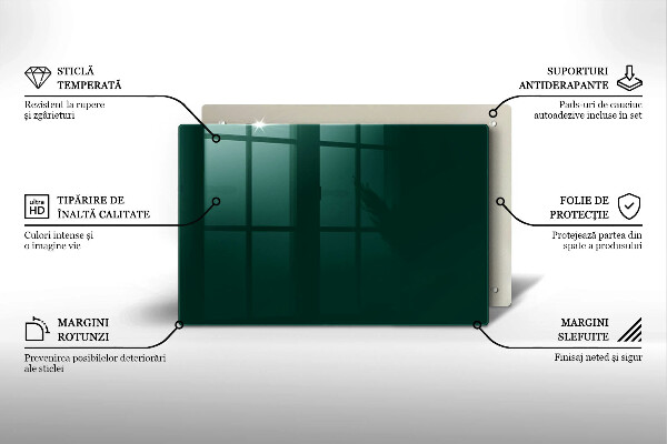 Skleněná deska do kuchyně Zelená barva