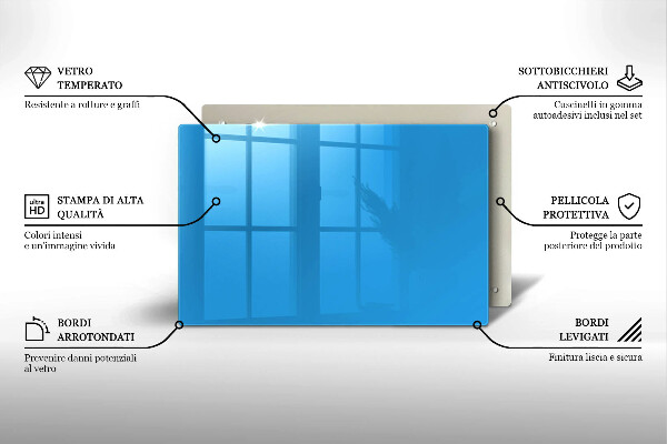 Skleněná deska do kuchyně Modrá barva