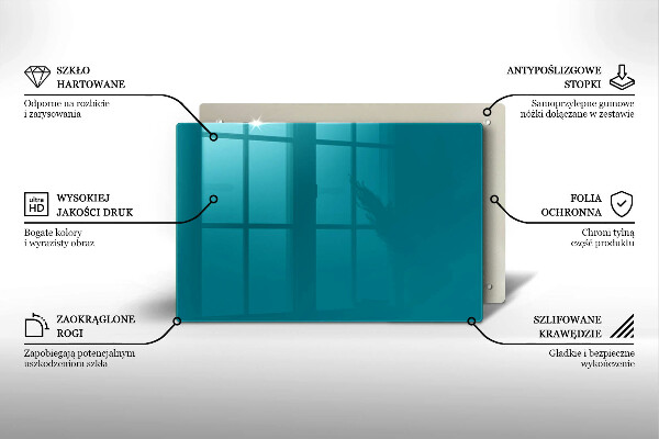 Skleněná deska do kuchyně Tyrkysový