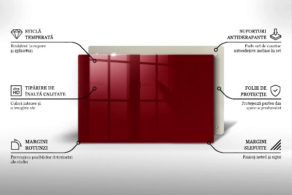 Skleněná deska do kuchyně Vínová barva