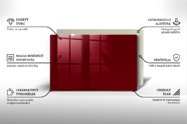 Skleněná deska do kuchyně Vínová barva