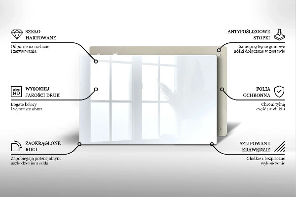 Skleněná deska do kuchyně Bílá barva