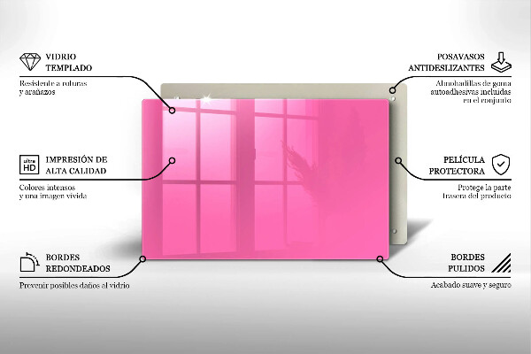 Skleněná deska do kuchyně Růžová barva