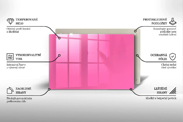 Skleněná deska do kuchyně Růžová barva