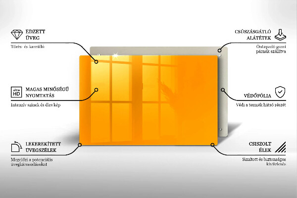 Skleněná deska do kuchyně Tmavě žlutá barva