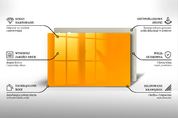 Skleněná deska do kuchyně Tmavě žlutá barva