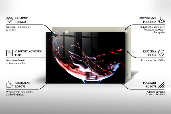 Skleněná deska do kuchyně Sklenka červeného vína