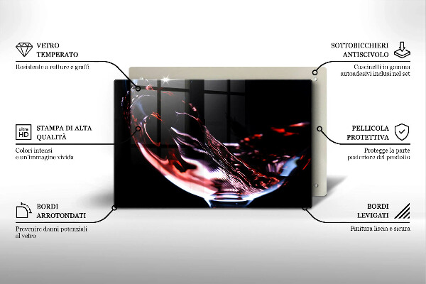Skleněná deska do kuchyně Sklenka červeného vína