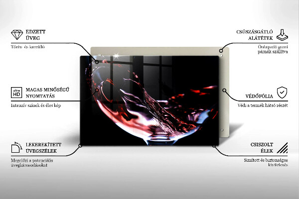 Skleněná deska do kuchyně Sklenka červeného vína