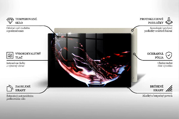 Skleněná deska do kuchyně Sklenka červeného vína