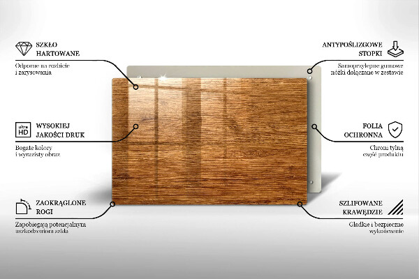 Skleněná deska do kuchyně Textura dřevěné desky