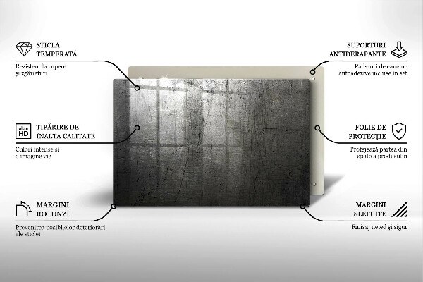 Skleněná deska do kuchyně Kovová textura