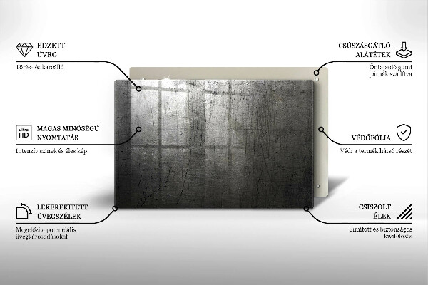 Skleněná deska do kuchyně Kovová textura
