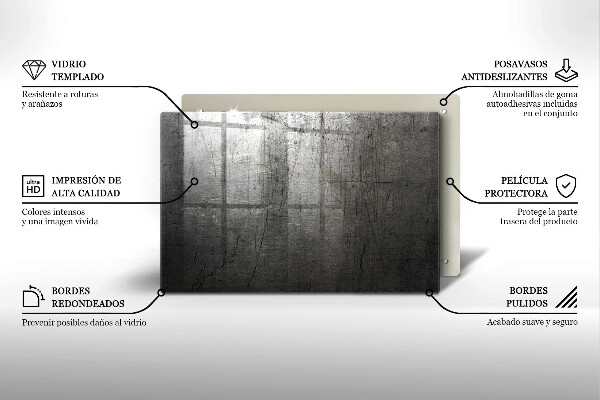 Skleněná deska do kuchyně Kovová textura