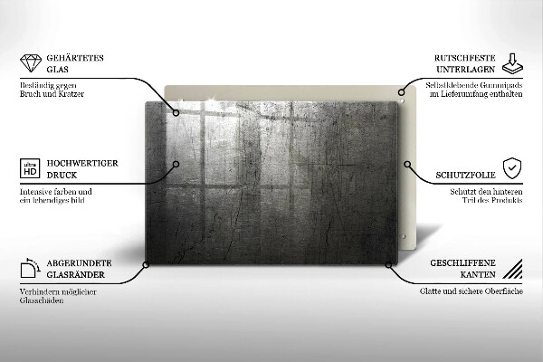 Skleněná deska do kuchyně Kovová textura