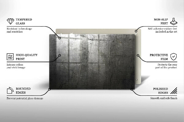 Skleněná deska do kuchyně Kovová textura