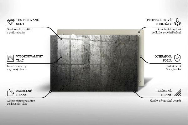 Skleněná deska do kuchyně Kovová textura